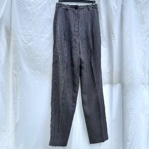 Vintage Micro Pin Stripe Cotton Blend Lined Pleated Trouser Pants